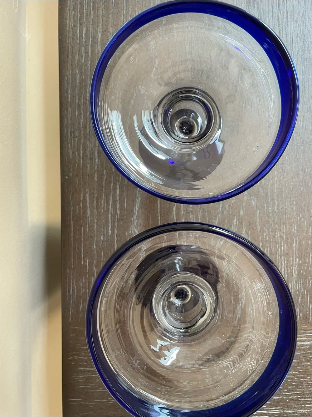 🏝️🍹NEW! Set of 2 Cobalt Blue Rim Margarita Glasses🍹🏝️